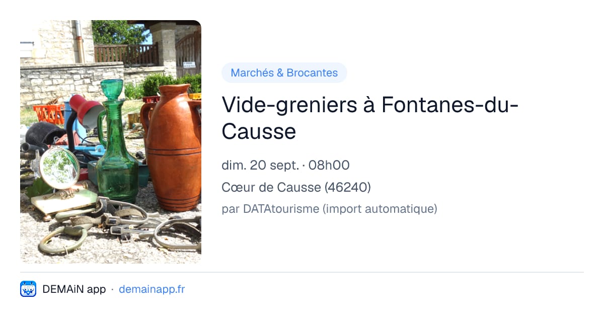 Vide-greniers à Fontanes-du-Causse — Cœur de Causse