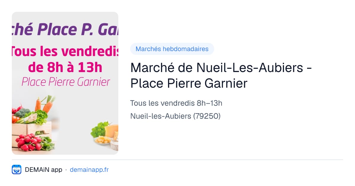 Marché de Nueil-Les-Aubiers - Place Pierre Garnier — Nueil-les-Aubiers