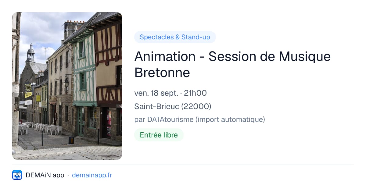 Animation - Session de Musique Bretonne — Saint-Brieuc