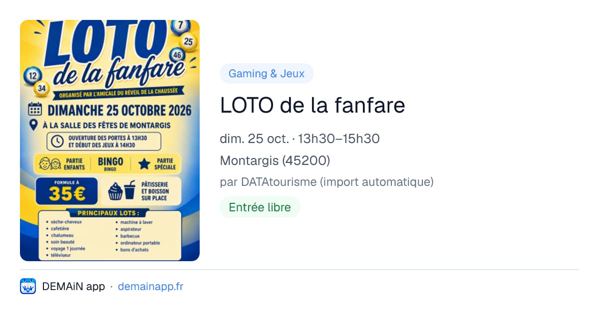 LOTO de la fanfare — Montargis