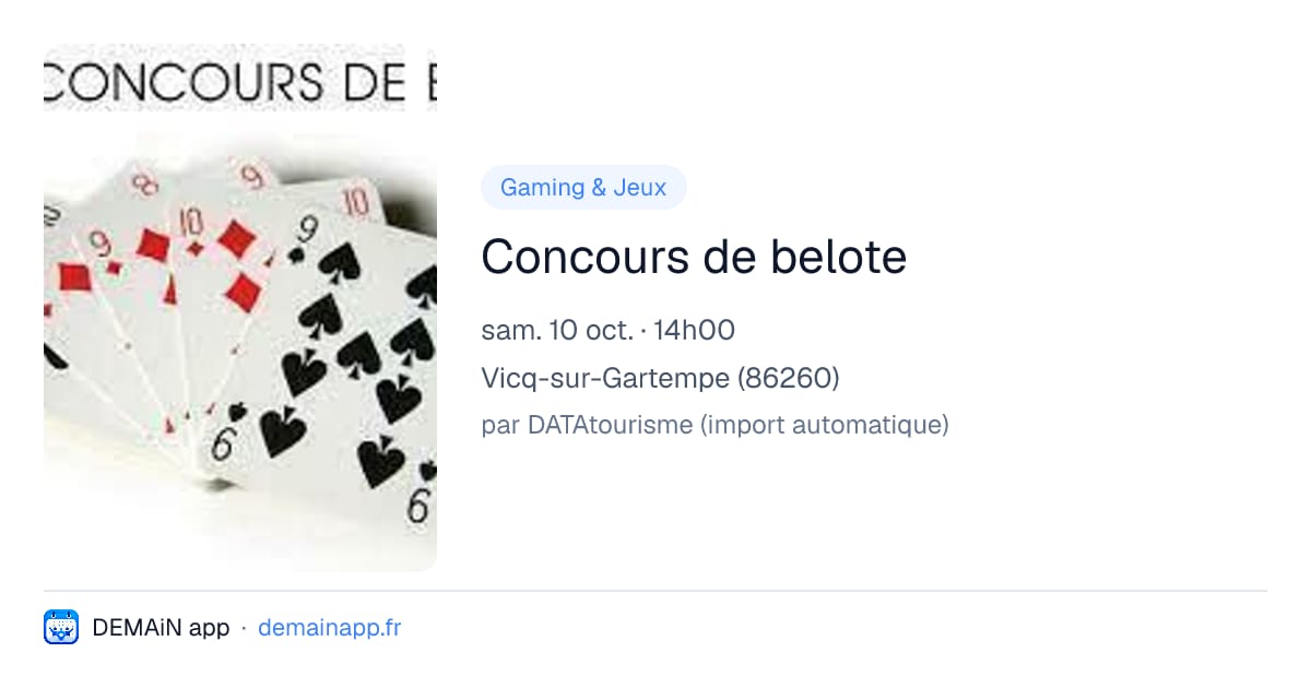 Concours de belote — Vicq-sur-Gartempe