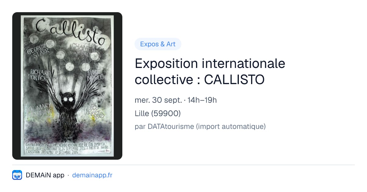 Exposition internationale collective : CALLISTO — Lille