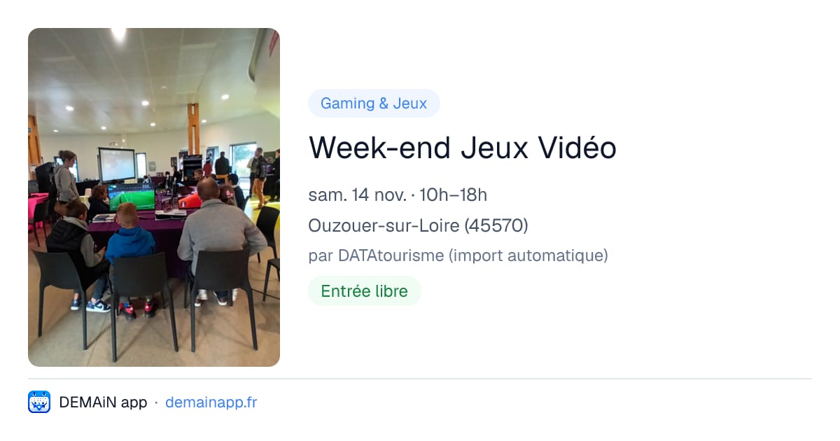 Week-end Jeux Vidéo — Ouzouer-sur-Loire