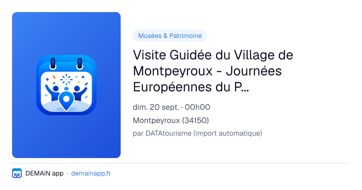 Visite Guidée du Village de Montpeyroux - Journées Européennes du Patrimoine — Montpeyroux