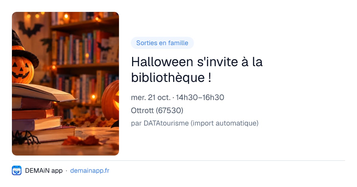 Halloween s'invite à la bibliothèque ! — Ottrott