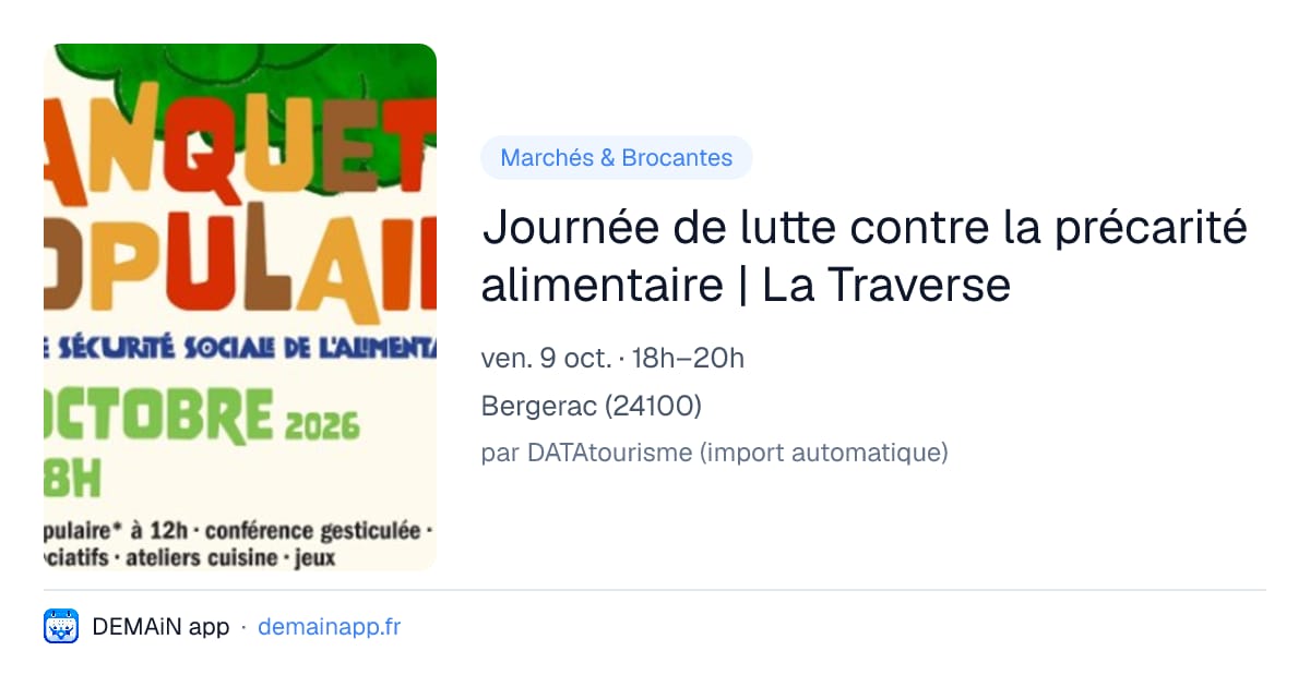 Journée de lutte contre la précarité alimentaire | La Traverse — Bergerac