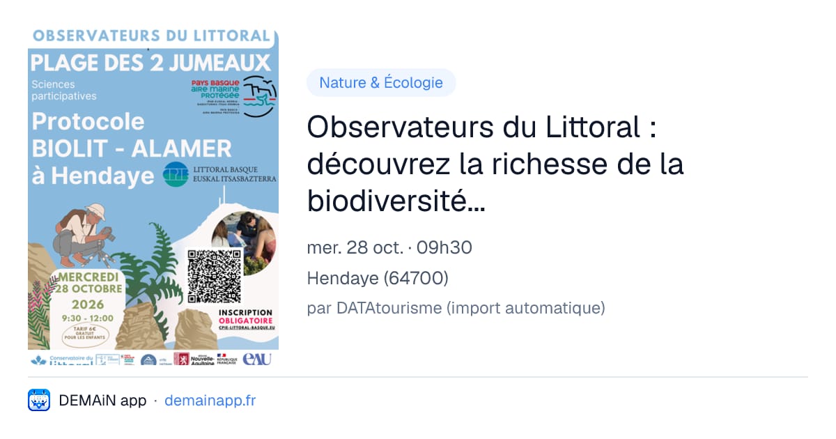 Observateurs du Littoral : découvrez la richesse de la biodiversité de l’estran rocheux. — Hendaye