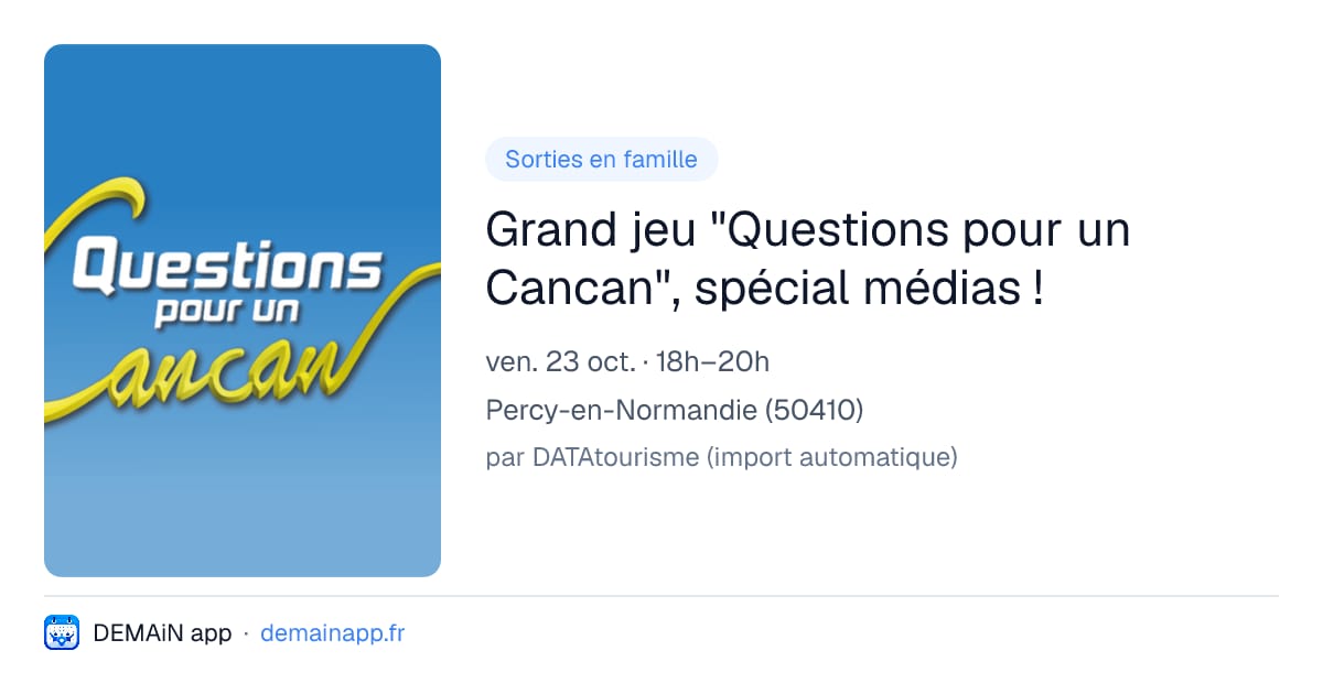 Grand jeu "Questions pour un Cancan", spécial médias ! — Percy-en-Normandie
