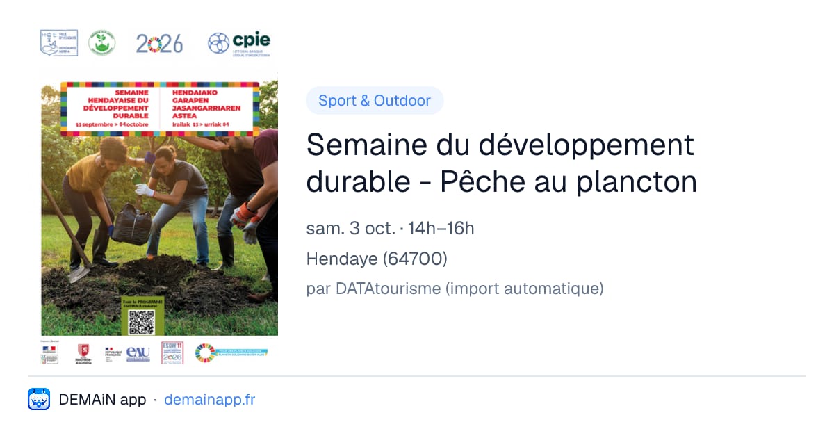 Semaine du développement durable - Pêche au plancton — Hendaye