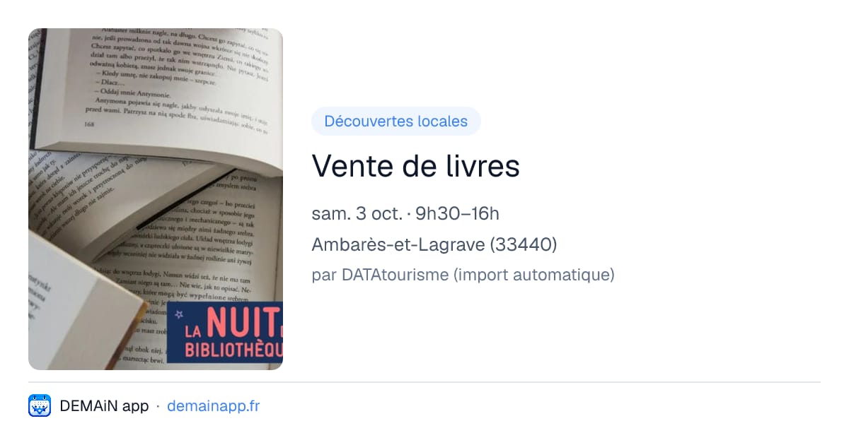 Vente de livres — Ambarès-et-Lagrave