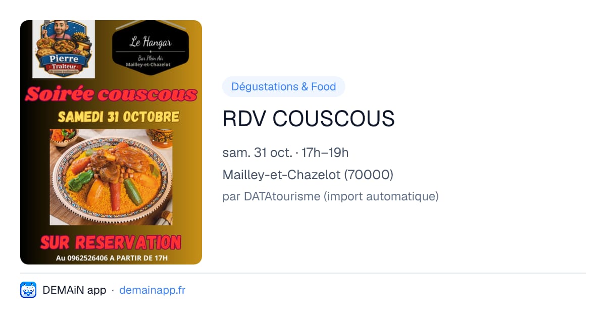 RDV COUSCOUS — Mailley-et-Chazelot