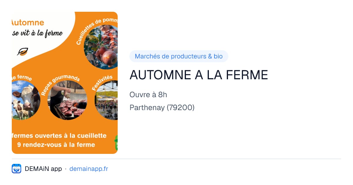 AUTOMNE A LA FERME — Parthenay