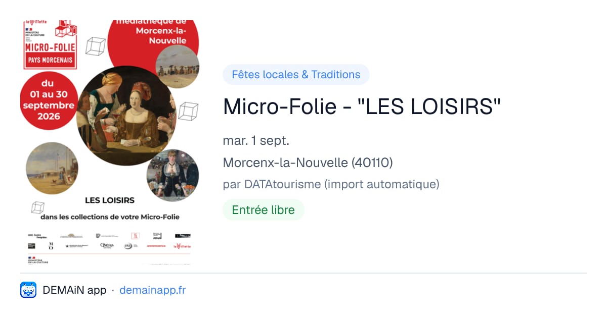Micro-Folie - "LES LOISIRS" — Morcenx-la-Nouvelle