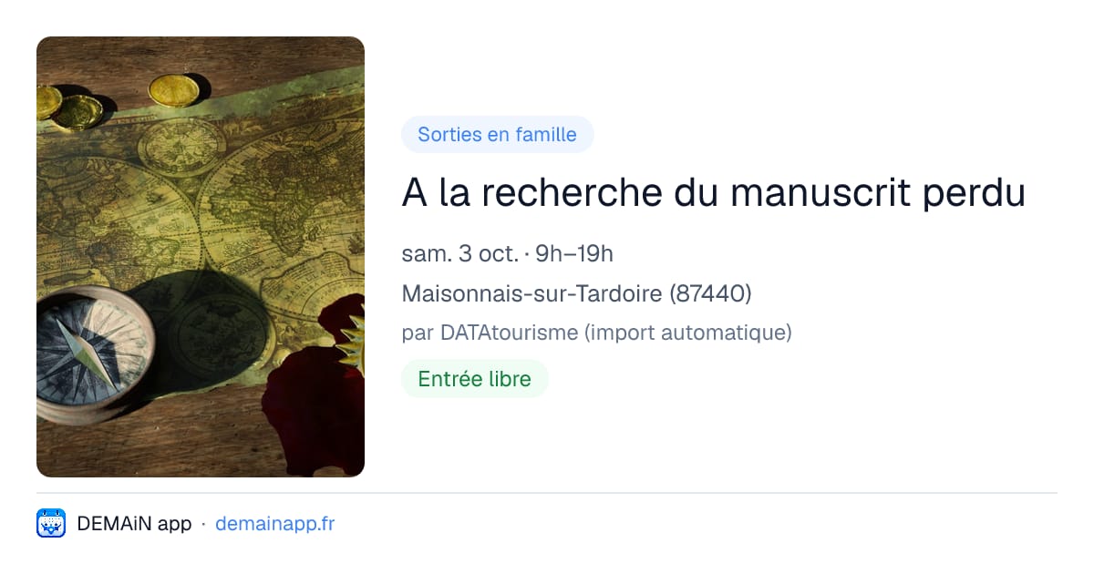 A la recherche du manuscrit perdu — Maisonnais-sur-Tardoire