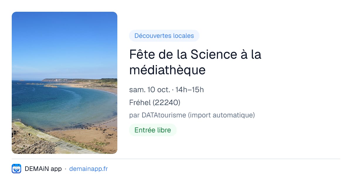 Fête de la Science à la médiathèque — Fréhel