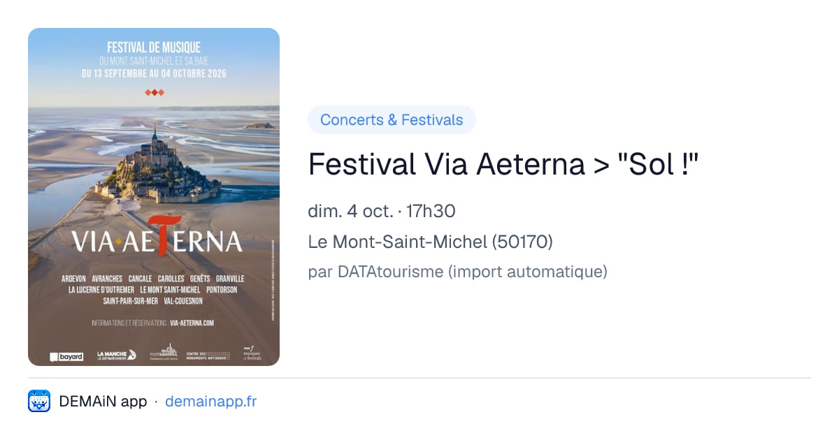 Festival Via Aeterna > "Sol !" — Le Mont-Saint-Michel