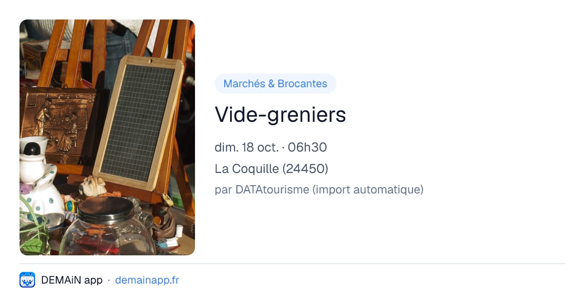 Vide-greniers — La Coquille