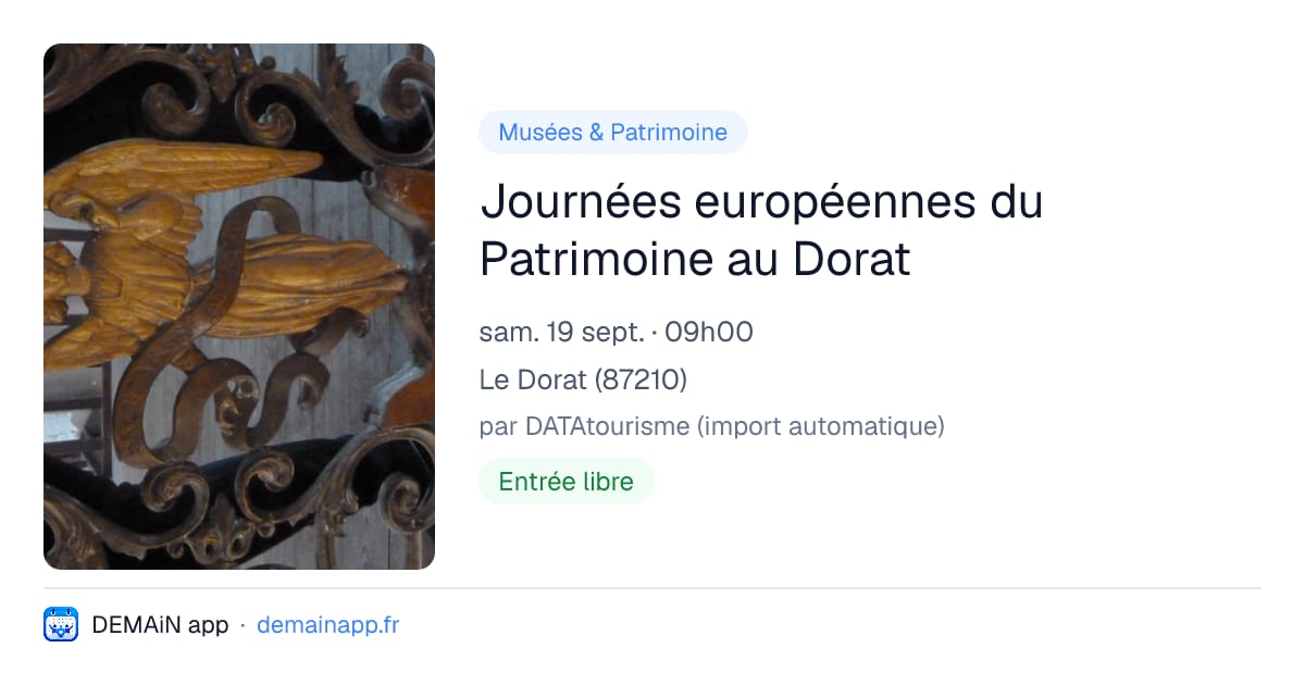 Journées européennes du Patrimoine au Dorat — Le Dorat