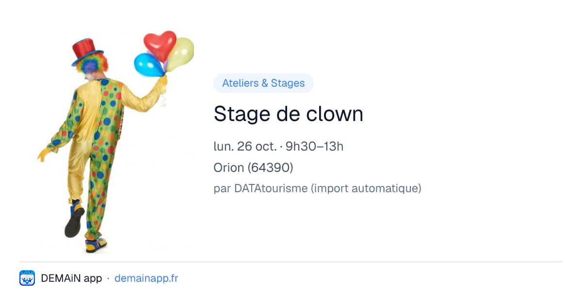 Stage de clown — Orion