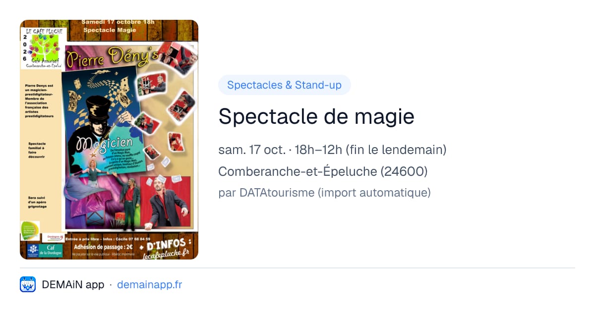 Spectacle de magie — Comberanche-et-Épeluche