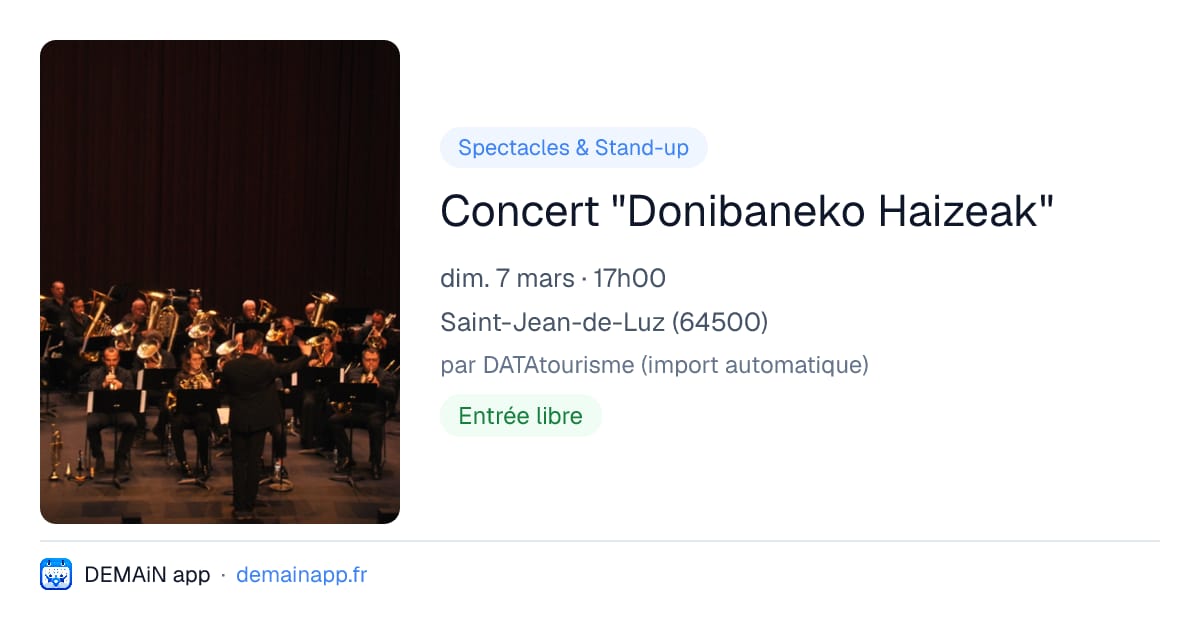 Concert "Donibaneko Haizeak" — Saint-Jean-de-Luz