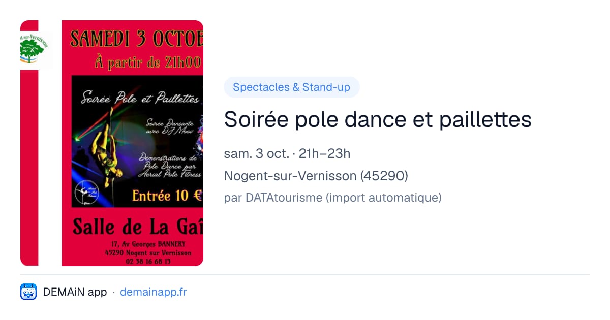 Soirée pole dance et paillettes — Nogent-sur-Vernisson