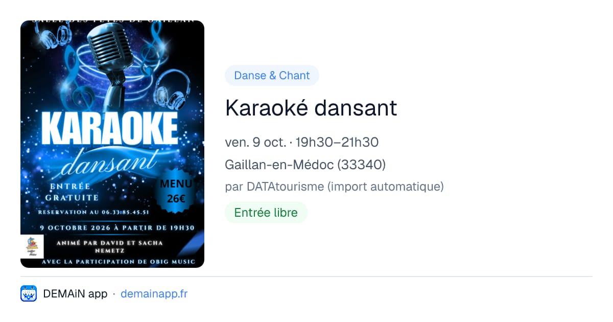 Karaoké dansant — Gaillan-en-Médoc