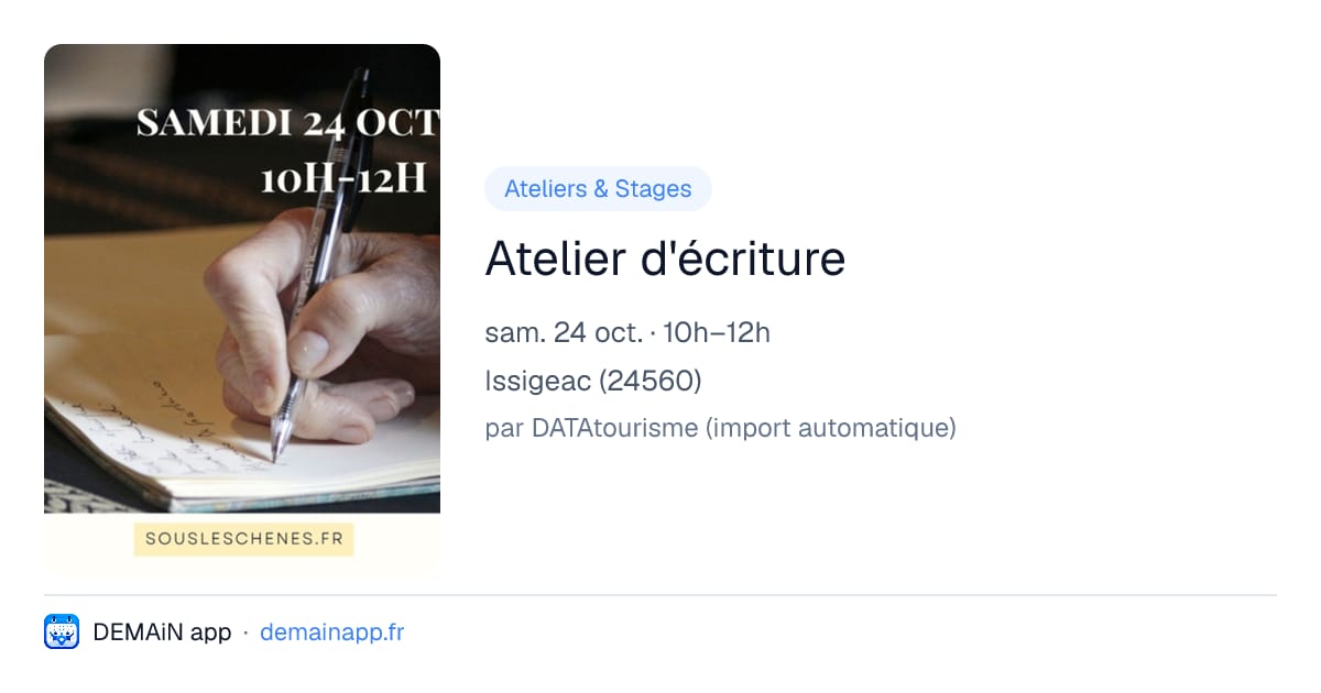 Atelier d'écriture — Issigeac