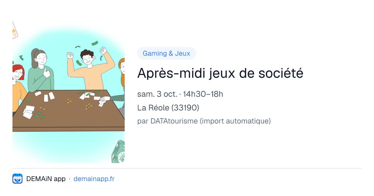 Après-midi jeux de société — La Réole