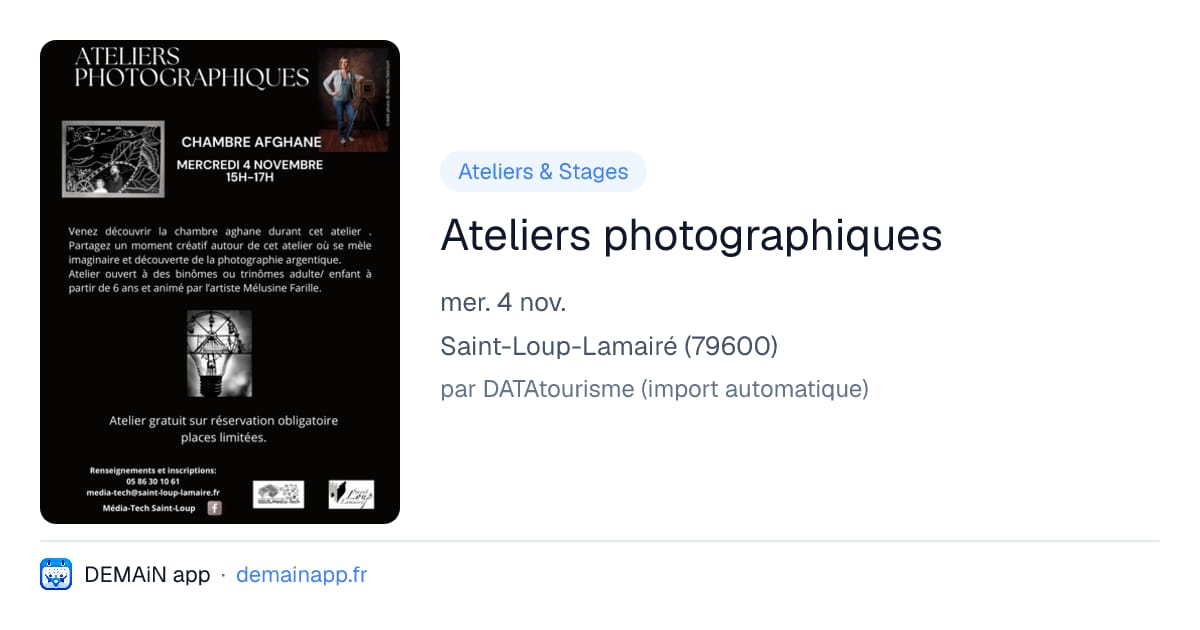 Ateliers photographiques — Saint-Loup-Lamairé