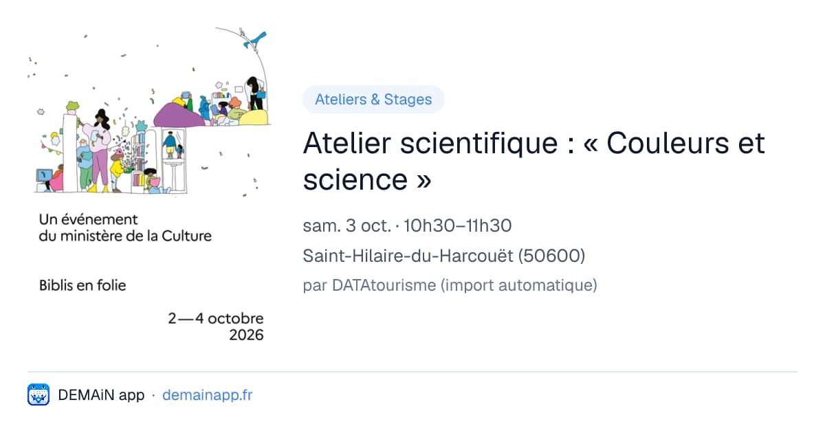 Atelier scientifique : « Couleurs et science » — Saint-Hilaire-du-Harcouët