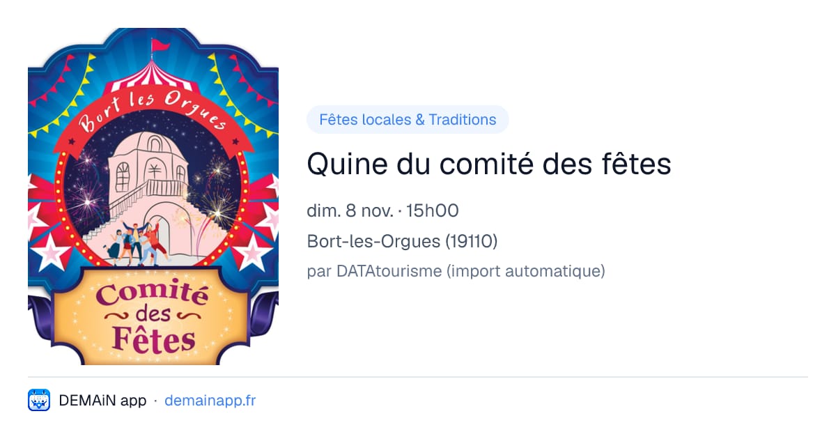 Quine du comité des fêtes — Bort-les-Orgues