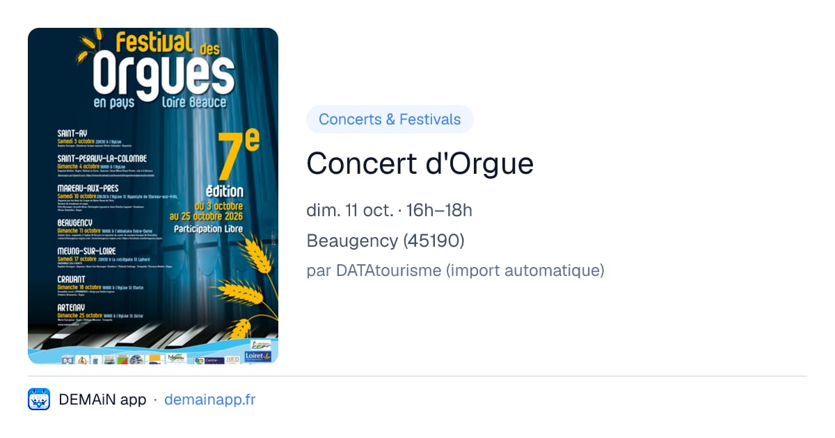 Concert d'Orgue — Beaugency
