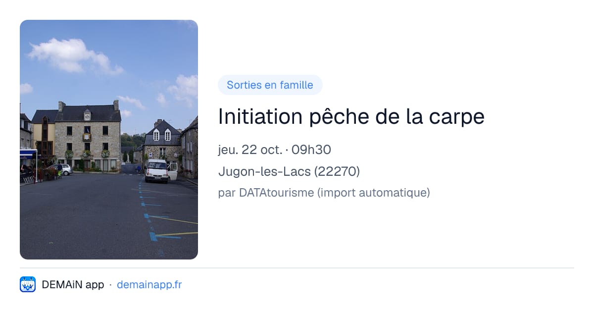 Initiation pêche de la carpe — Jugon-les-Lacs