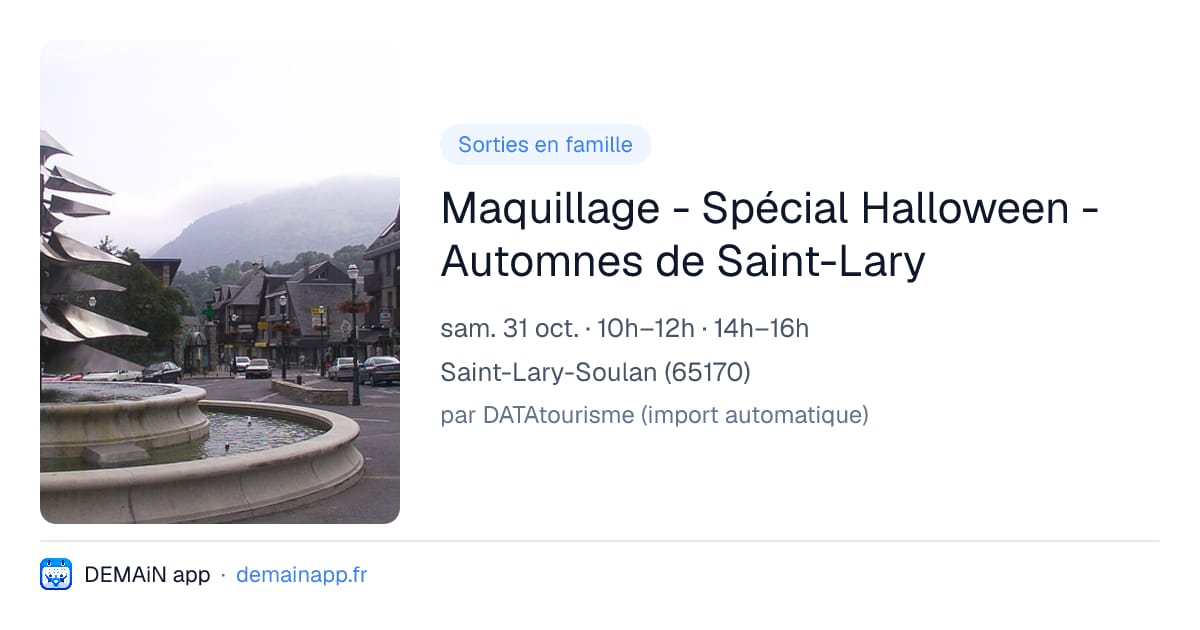 Maquillage - Spécial Halloween - Automnes de Saint-Lary — Saint-Lary-Soulan