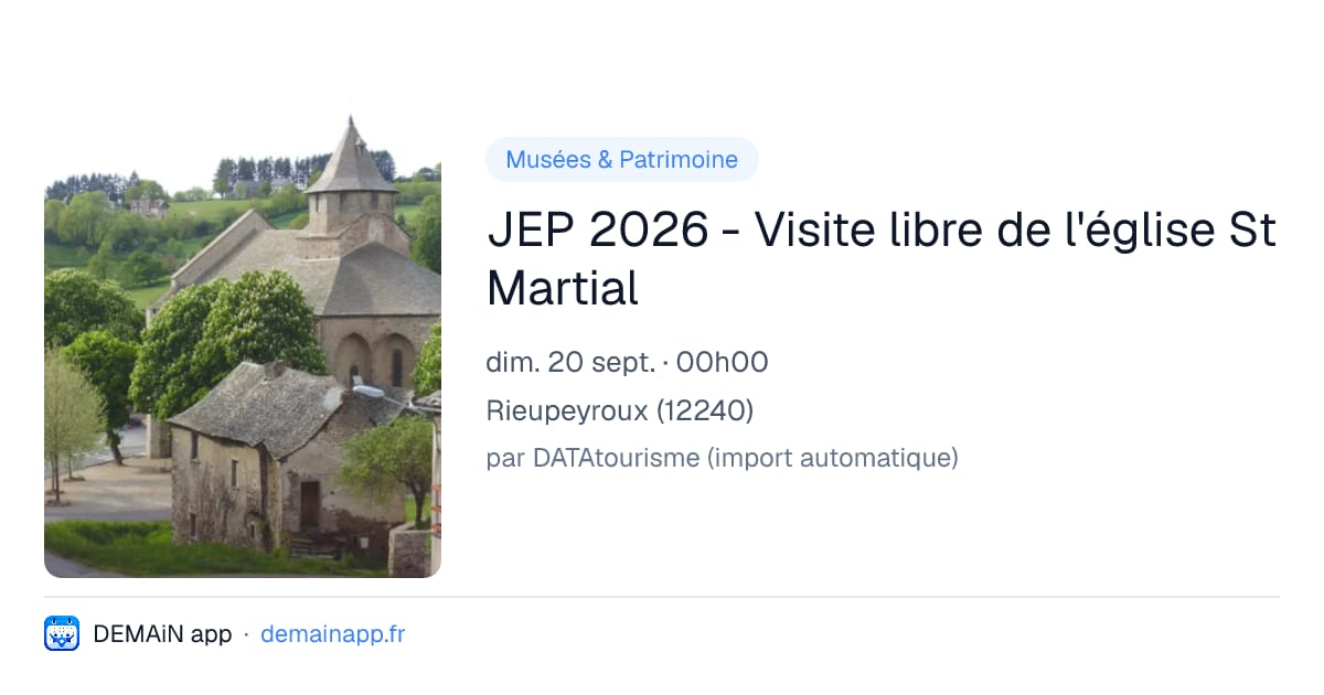 JEP 2026 - Visite libre de l'église St Martial — Rieupeyroux