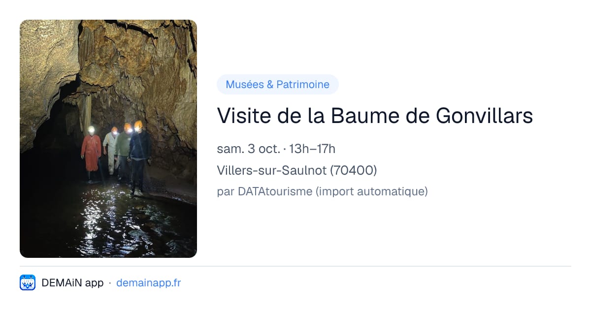 Visite de la Baume de Gonvillars — Villers-sur-Saulnot