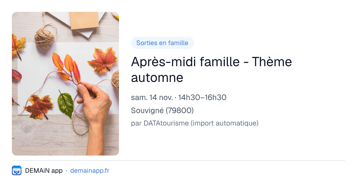 Après-midi famille - Thème automne — Souvigné