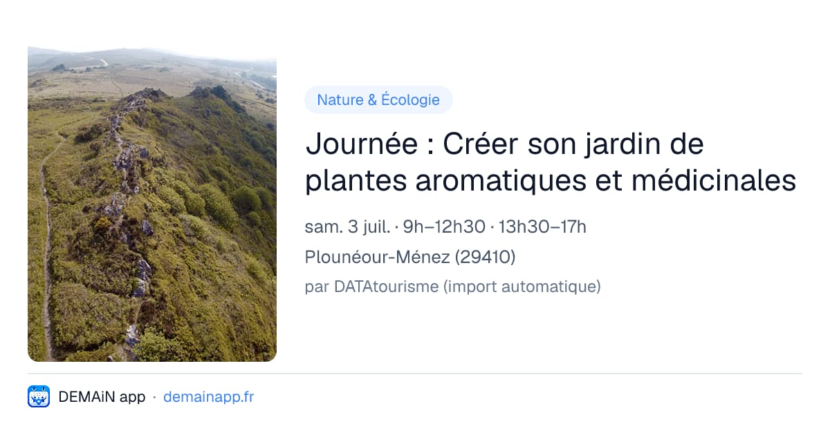 Journée : Créer son jardin de plantes aromatiques et médicinales — Plounéour-Ménez