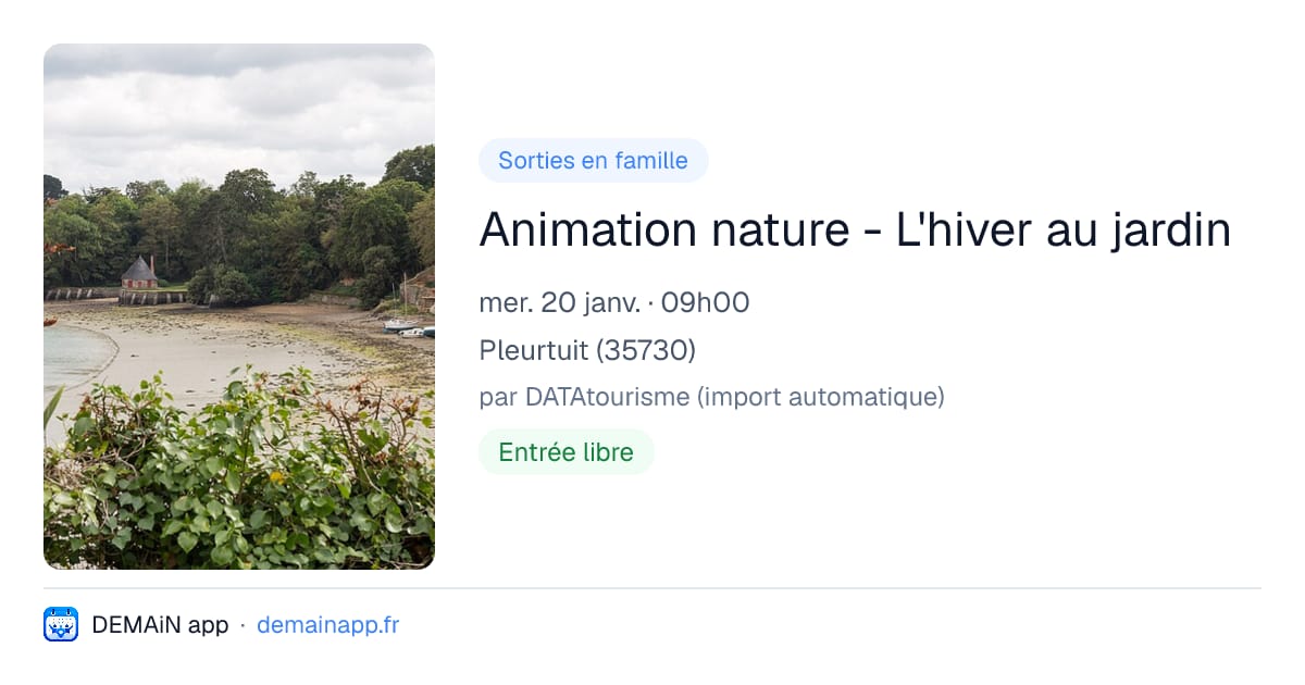Animation nature - L'hiver au jardin — Pleurtuit