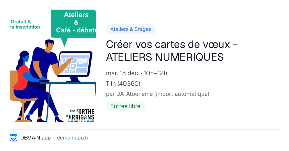 Créer vos cartes de vœux - ATELIERS NUMERIQUES — Tilh