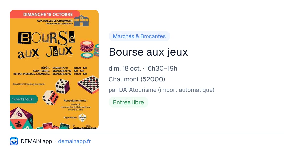 Bourse aux jeux — Chaumont