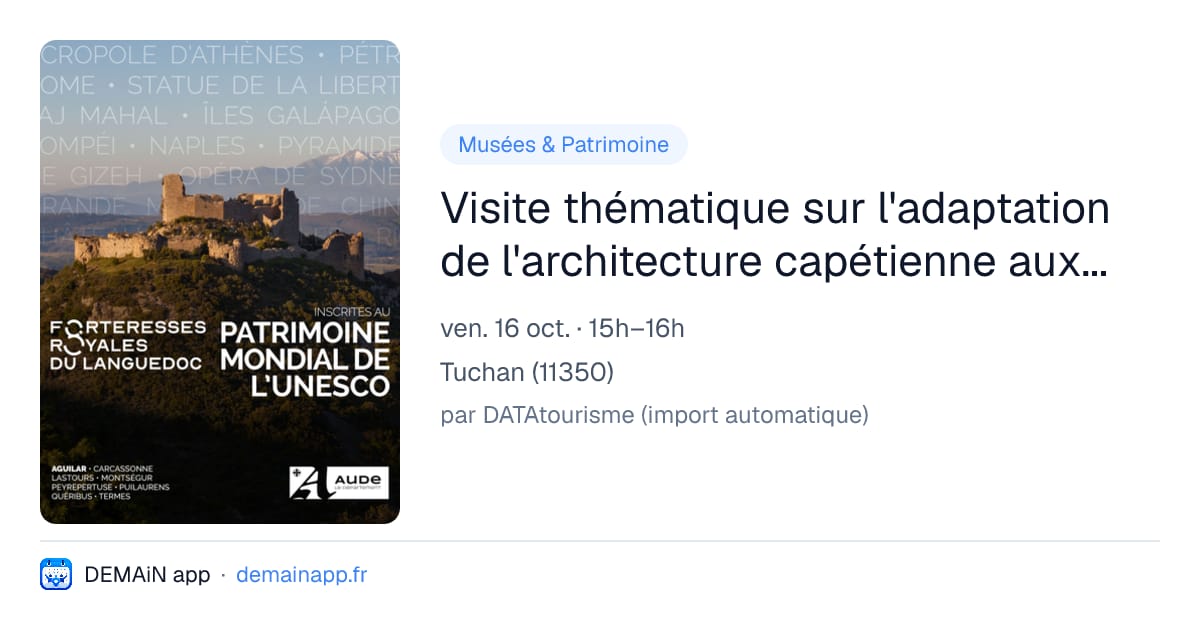 Visite thématique sur l'adaptation de l'architecture capétienne aux forteresses royales du Languedoc — Tuchan
