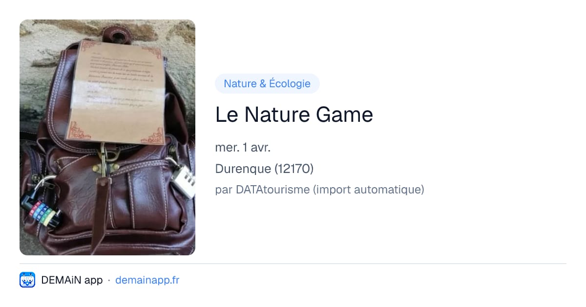 Le Nature Game — Durenque