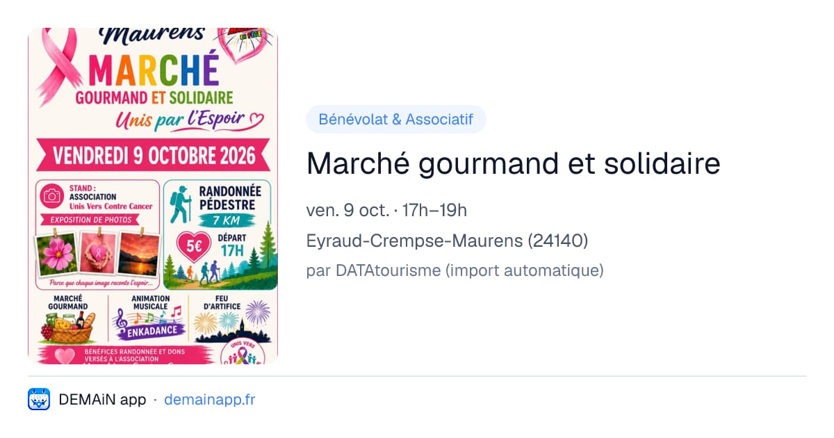 Marché gourmand et solidaire — Eyraud-Crempse-Maurens