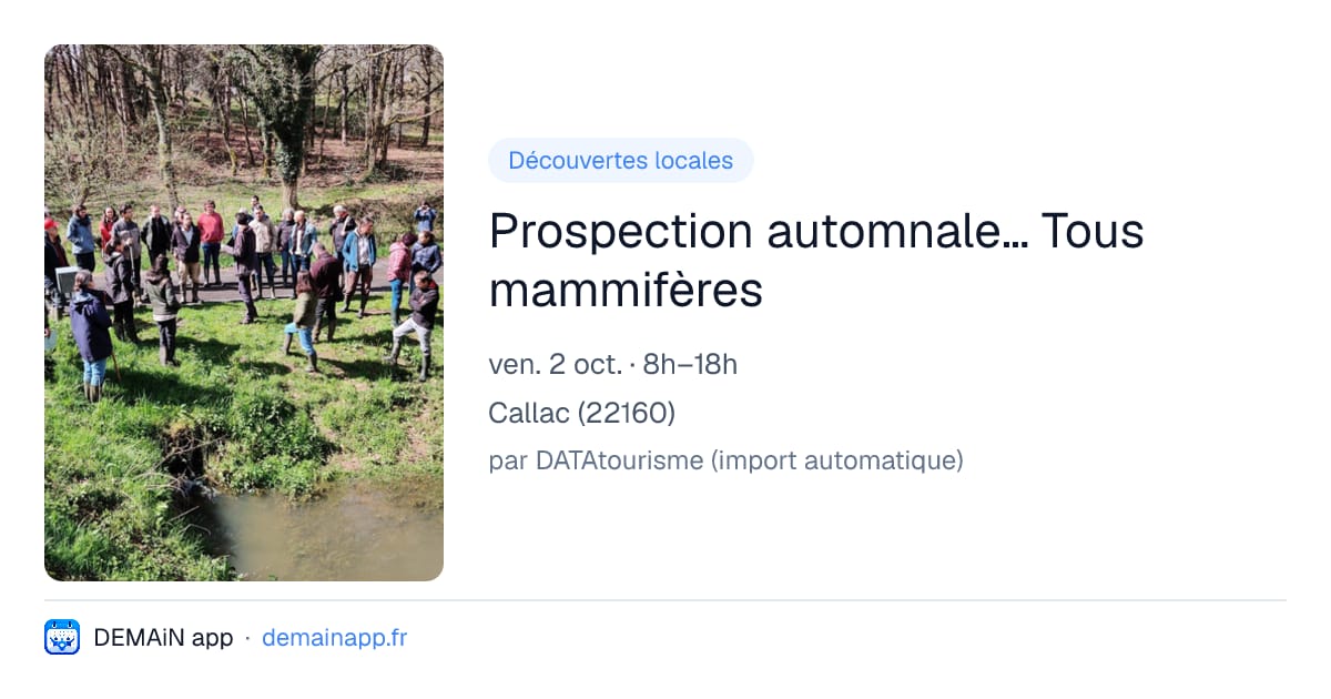 Prospection automnale… Tous mammifères — Callac