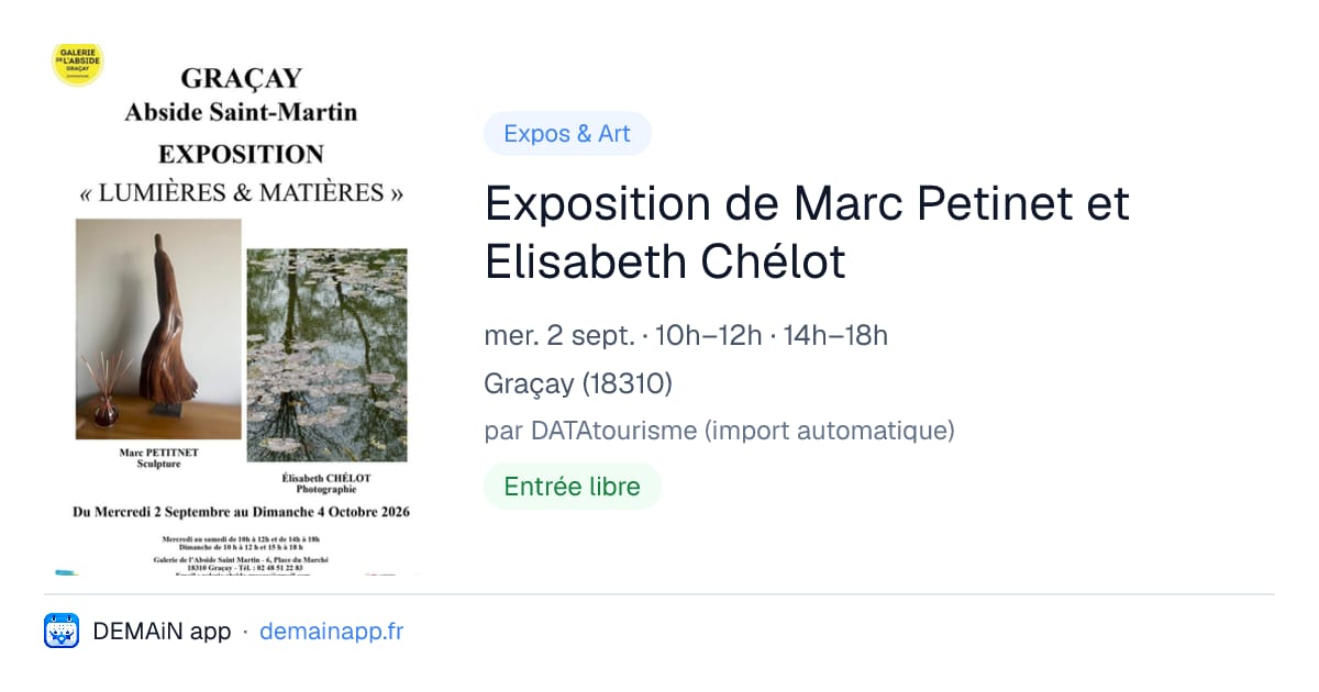 Exposition de Marc Petinet et Elisabeth Chélot — Graçay
