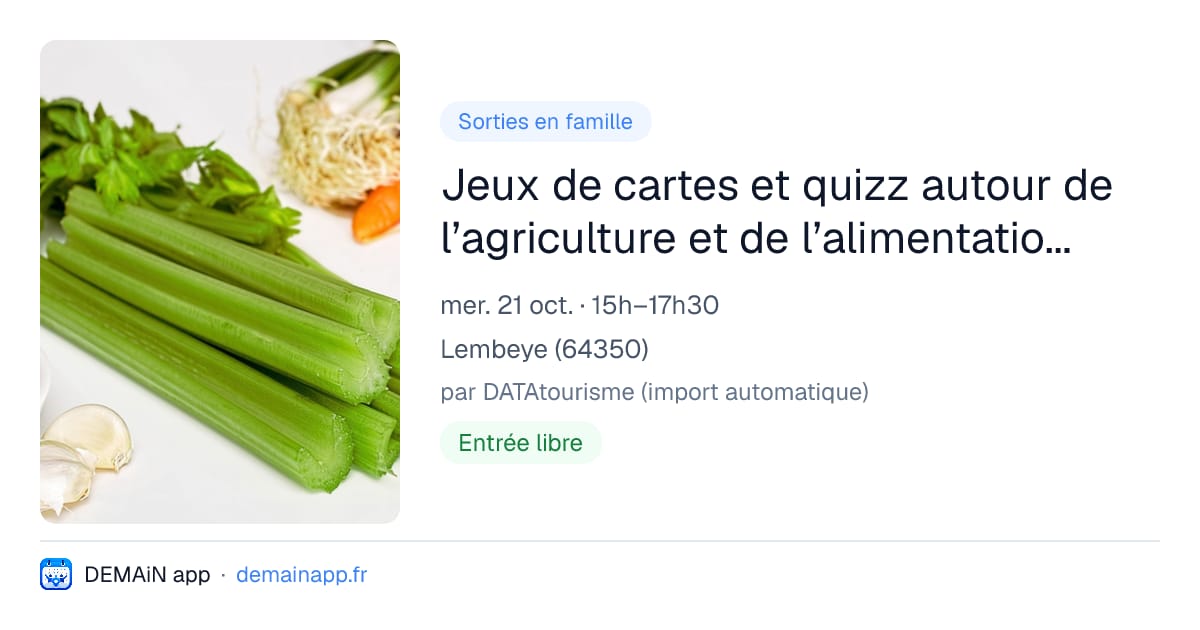Jeux de cartes et quizz autour de l’agriculture et de l’alimentation, à la bibliothèque — Lembeye
