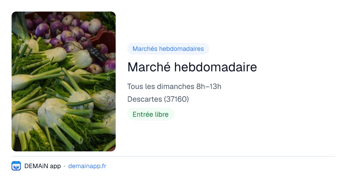 Marché hebdomadaire — Descartes