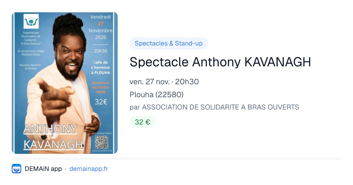 Spectacle Anthony KAVANAGH — Plouha